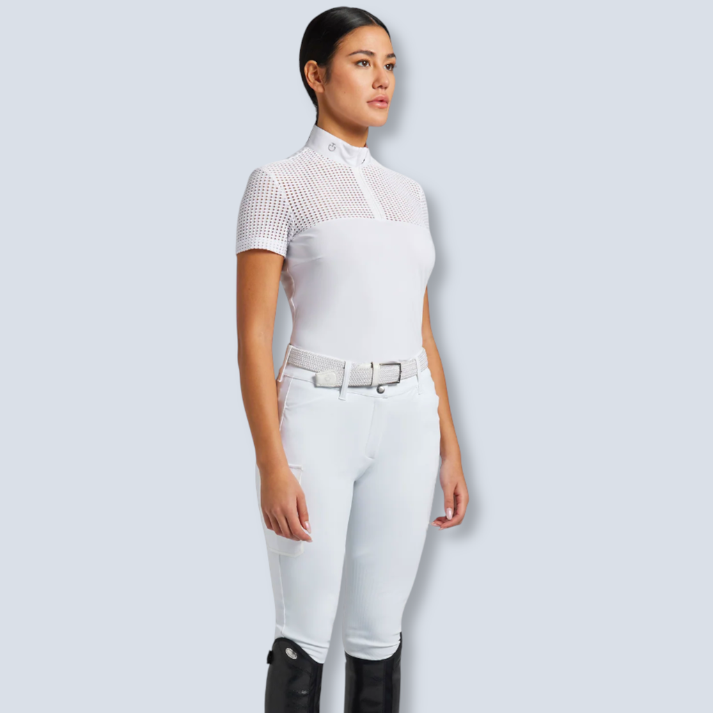 CT Perforated Jacquard L/S Competition Shirt W/Bib- Cavalleria