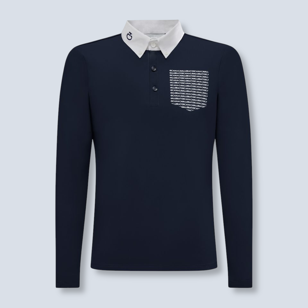 CT Jersey L/S Competition Zip Polo- Cavalleria