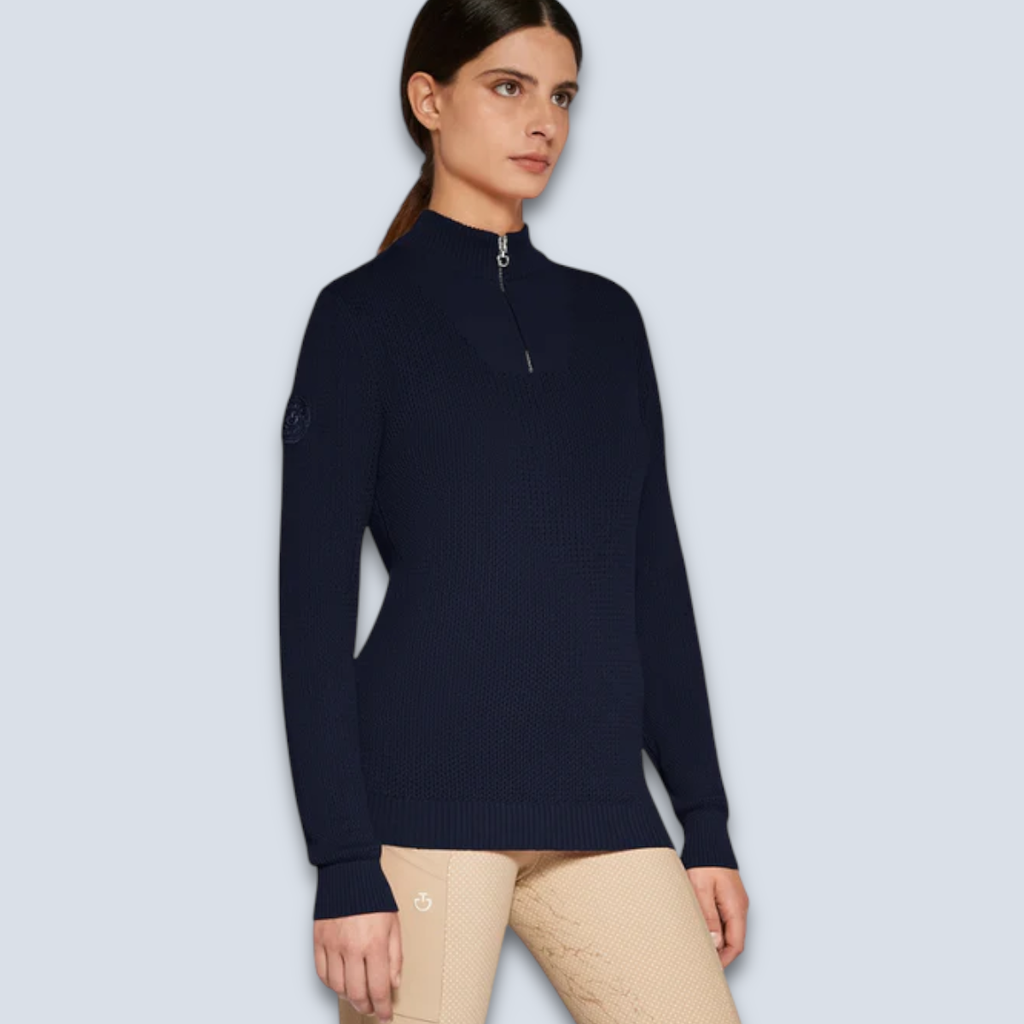 Cavalleria Toscana:CT Cotton Knit Half Zip