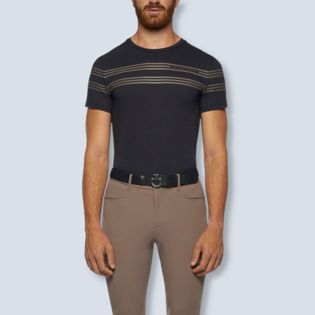 Cavalleria Toscana:Cotton T w/Emb Silicone
