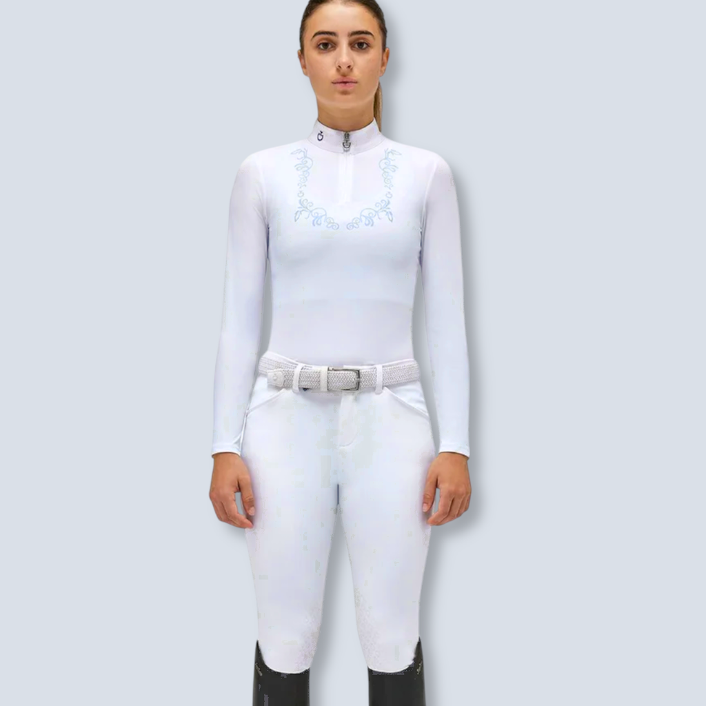 CT Motif Print Jersey L/S Competition Polo- Cavalleria