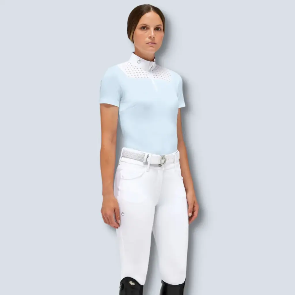 Jersey Printed S/S Zip Competition Polo W Tecorated