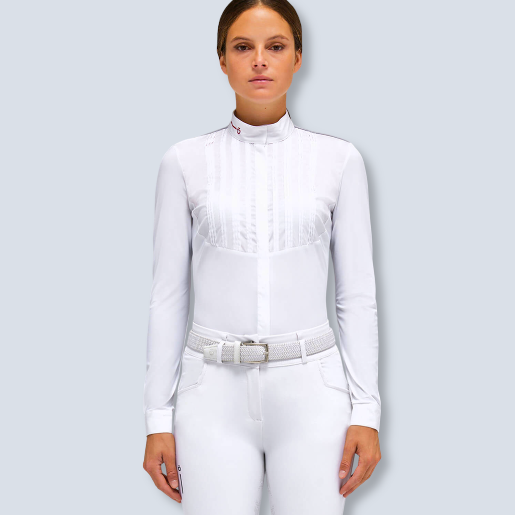 Revo Pleated Cotton Bib Tech Knit L/S Competition Woman