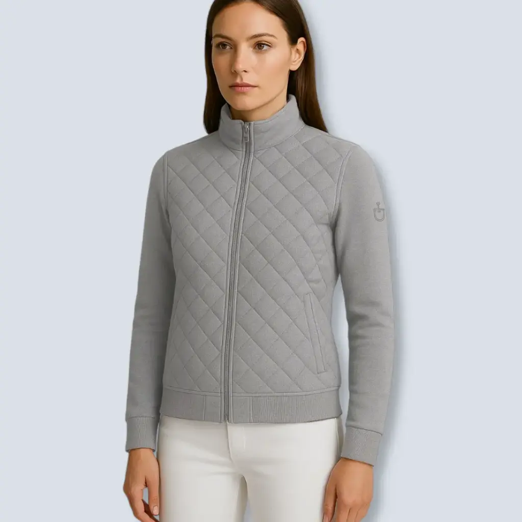 Argyle Quilted Jersey Jacket Whit Detachable Sleeves 