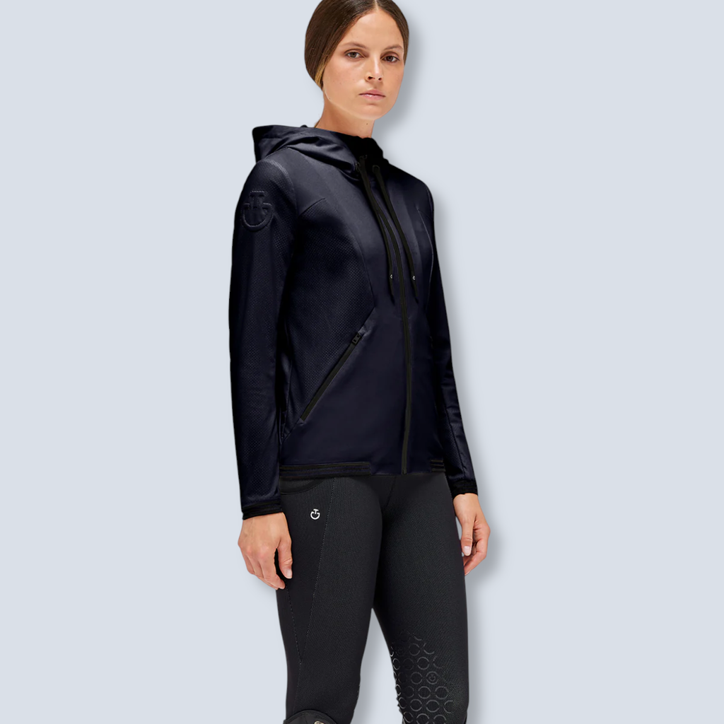 PERFORATED JERSEY FULL ZIP HOODED SOFTSHELL 