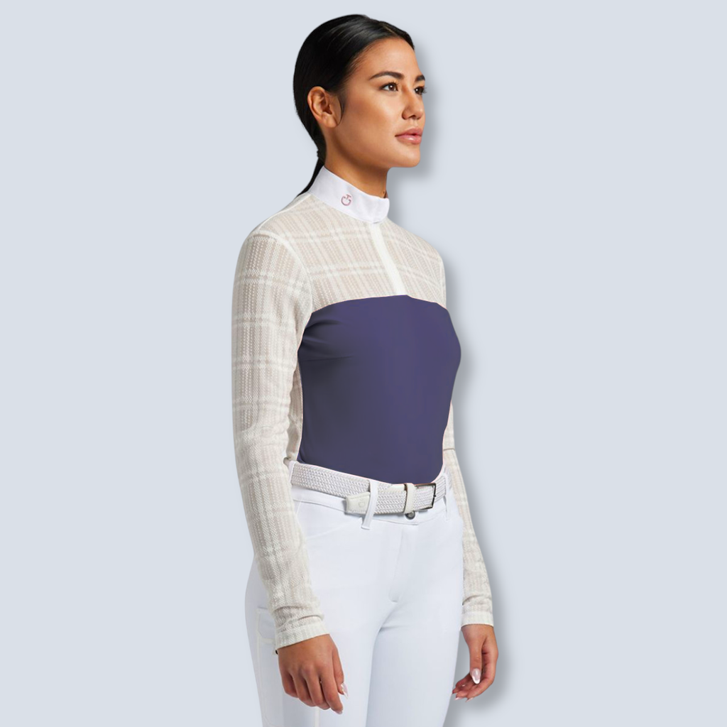 CT L/S Sheer Jacquard Jersey Zip Competition Shirt