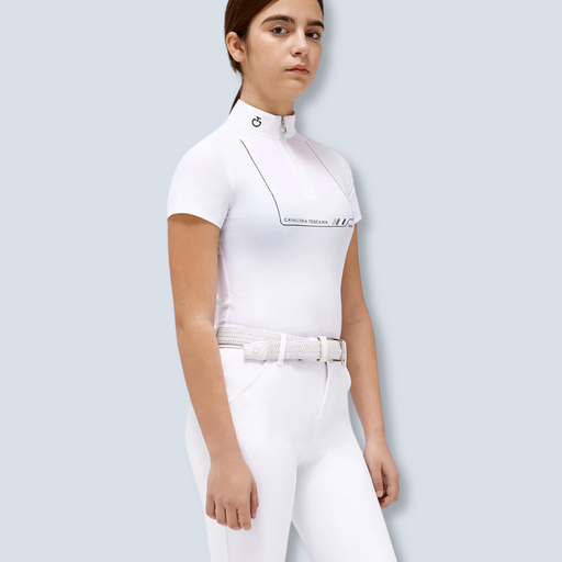 [MX CT Dash S/S L, blanco] CT Dash S/S Jersey Zip Competition Polo 