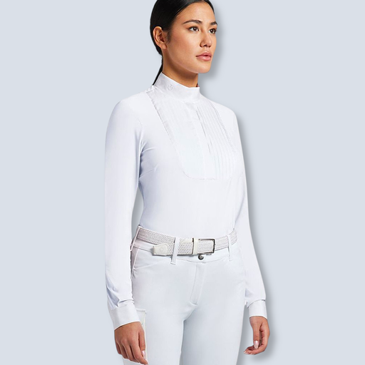 Jersey L/S Competition Shirt W Poplin Pleated Bib