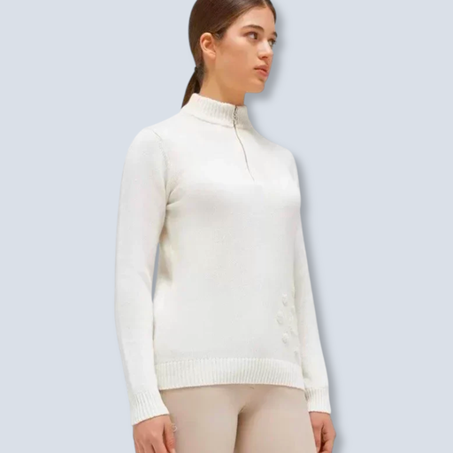 [MX CT Holiday Half Zip Cashmere Blend Sweater Woman - Cavalleria] CT Holiday Half Zip Cashmere Blend Sweater Woman - Cavalleria