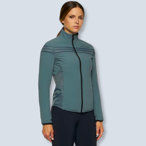 Jersey and Nylon Stripe Lightweight Padded Jacket