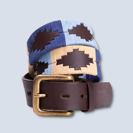 Polo Belt W/Navy Blue/ Light Blue EMB 