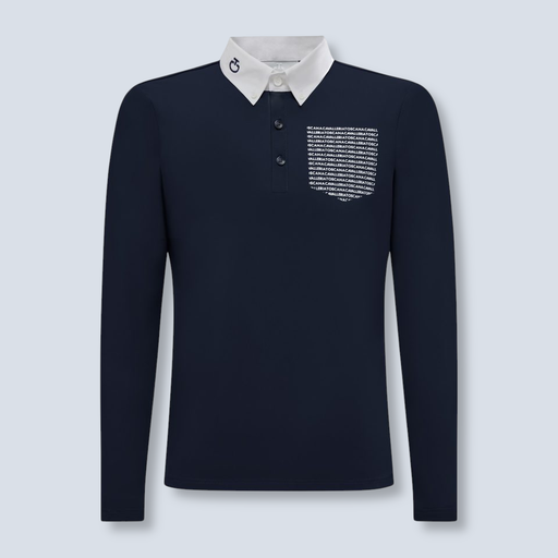 CT Jersey L/S Competition Zip Polo- Cavalleria